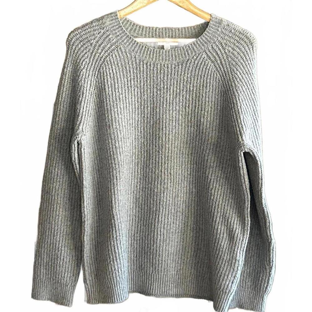 Nordstrom BF Sweater Small Gray Long Sleeve Ribbed Crew Neck Cozycore